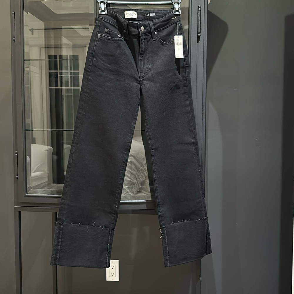 Pilcro wide leg cuffed jeans.